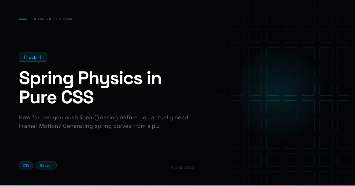 Spring Physics in Pure CSS — Lab
