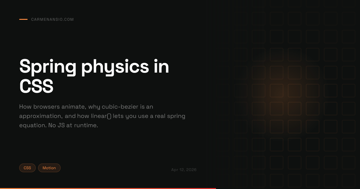 Spring Animations in Pure CSS with linear()